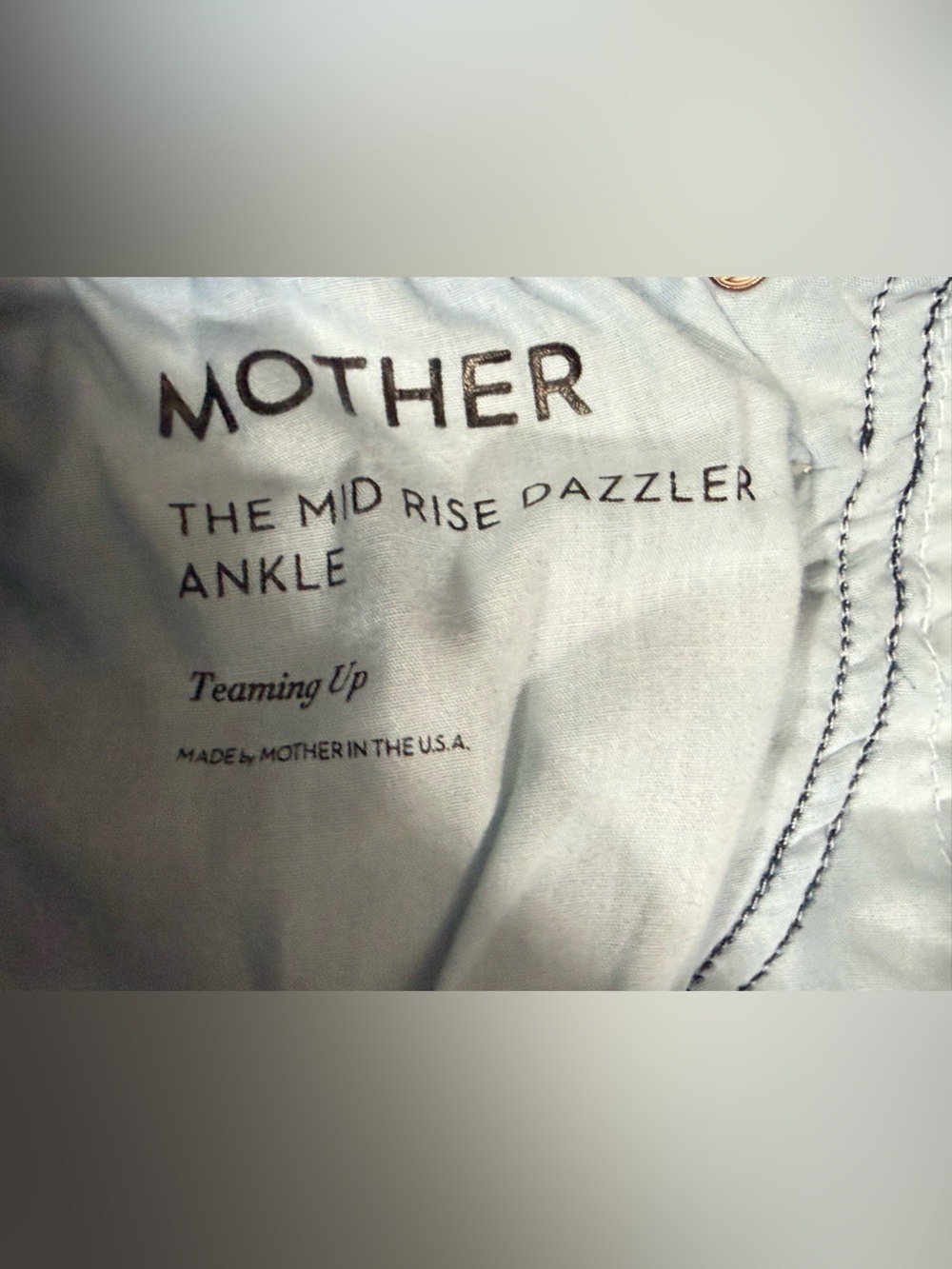 MOTHER The Mid Rise Dazzler Ankle Teaming Up Jeans Womens 27 Skinny Stretch - Picture 8 of 14